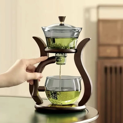 Teapot Magnetic Flow Control Built-In Infuser Heat-Resistant Glass