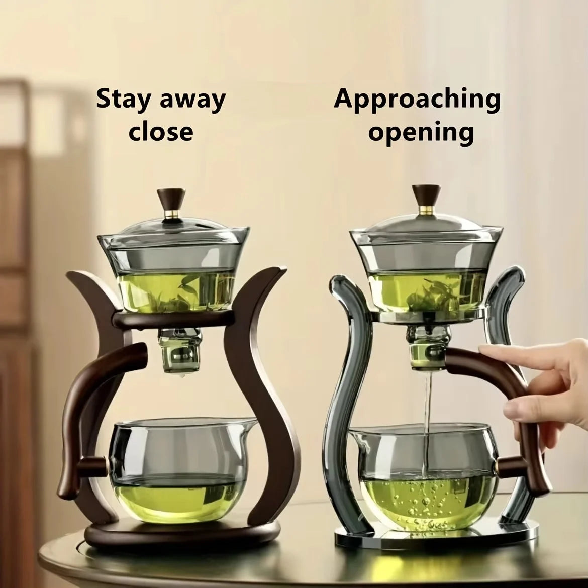 Teapot Magnetic Flow Control Built-In Infuser Heat-Resistant Glass