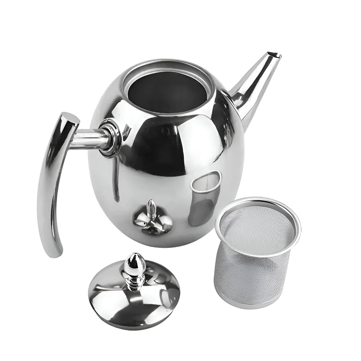 Teapot Stainless Steel Integrated Strainer & Cool-Grip Handle
