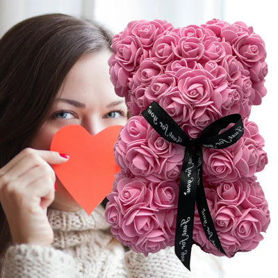 Teddy Bear Foam Rose 9.8 Inch Multiple Colors