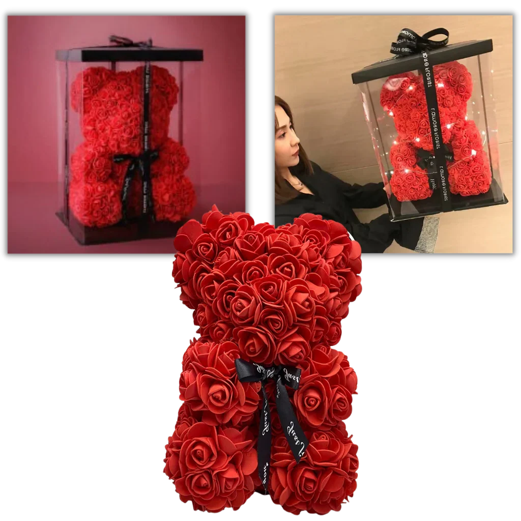 Teddy Bear Foam Rose 9.8 Inch Multiple Colors