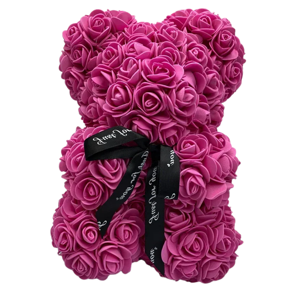 Teddy Bear Foam Rose 9.8 Inch Multiple Colors