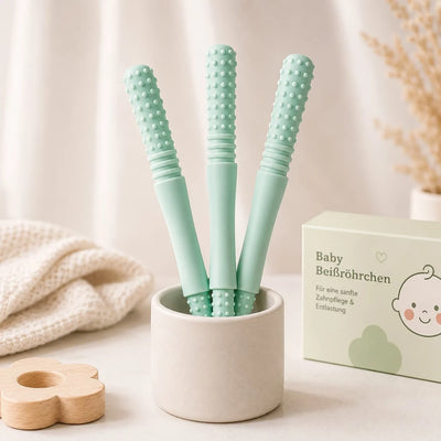Teething Tubes Slim Textured BPA-Free Silicone 3-Pack