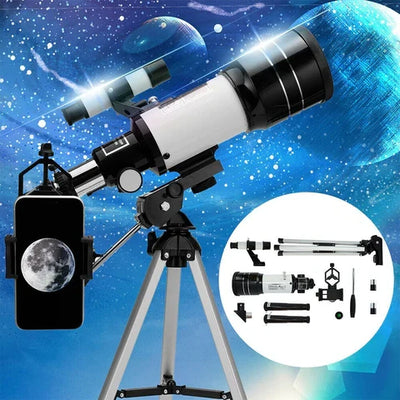Telescope 150x Magnification Aluminum Tripod & Phone Mount