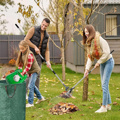 Telescopic Leaf Rake Lightweight Extendable Handle 45 cm Head