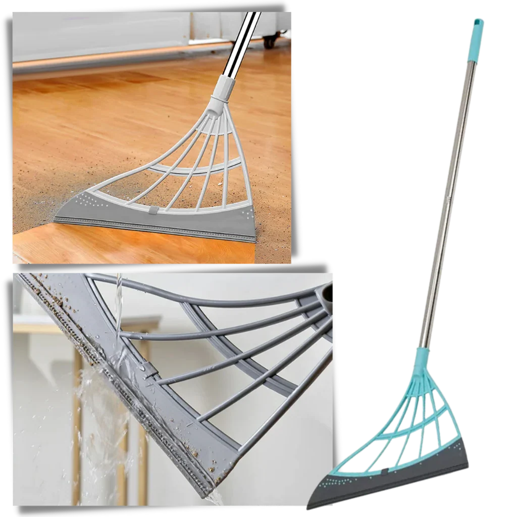 Telescopic Rubber Broom 53 In Reach Hair-Pulling Blade