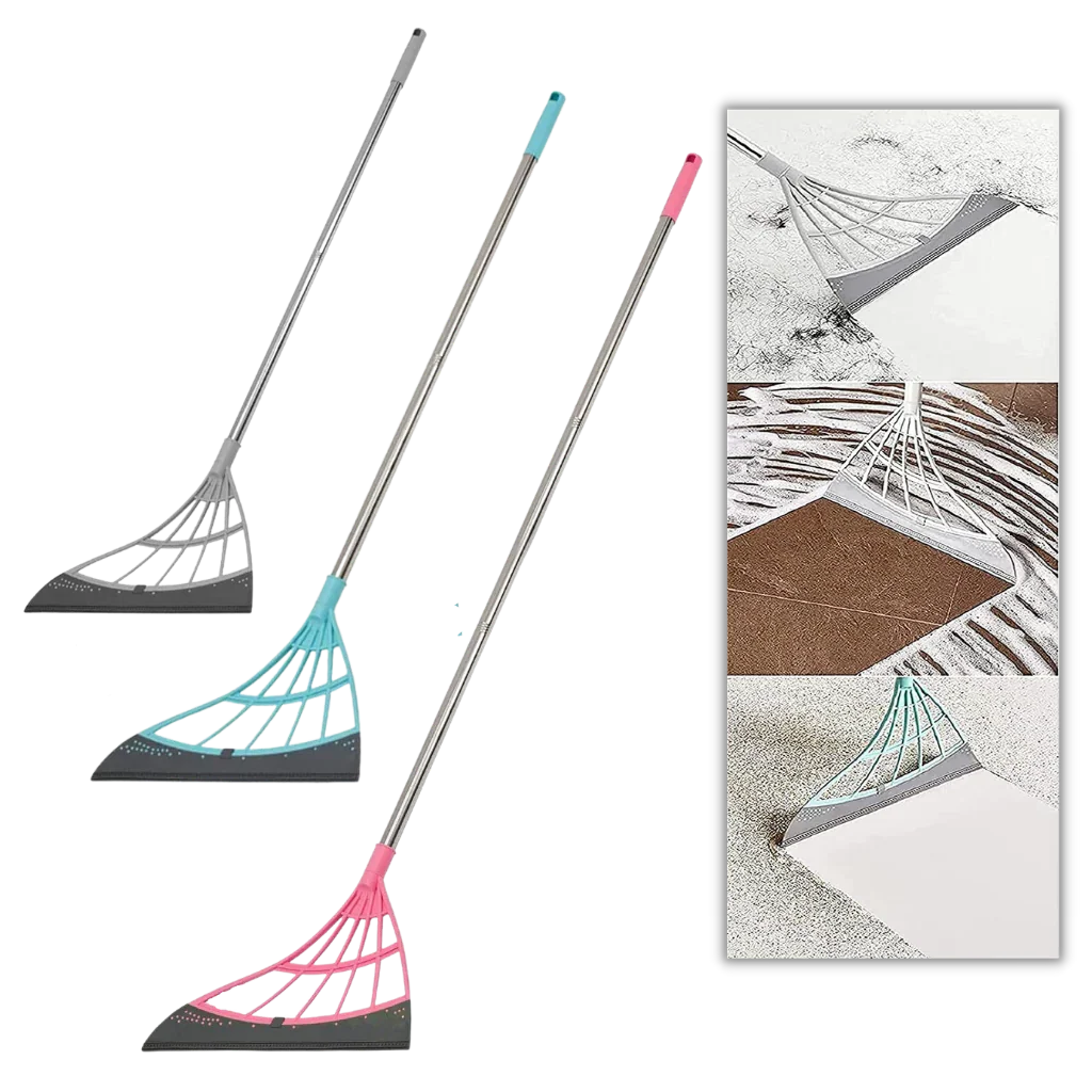 Telescopic Rubber Broom 53 In Reach Hair-Pulling Blade