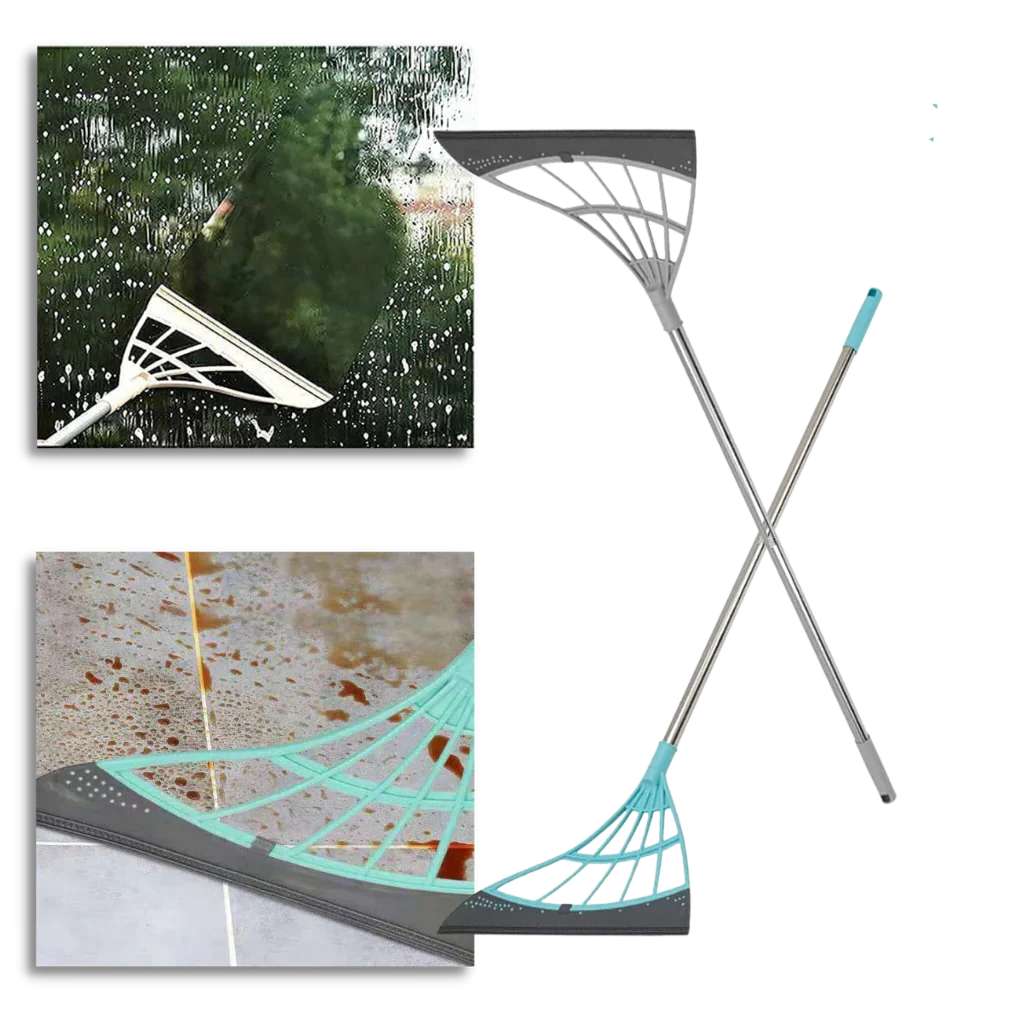 Telescopic Rubber Broom 53 In Reach Hair-Pulling Blade