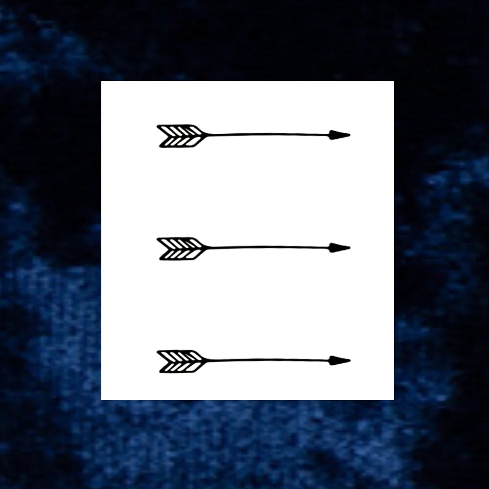 Temporary Tattoo Minimal Black Arrow Water Transfer Multi-Day Wear