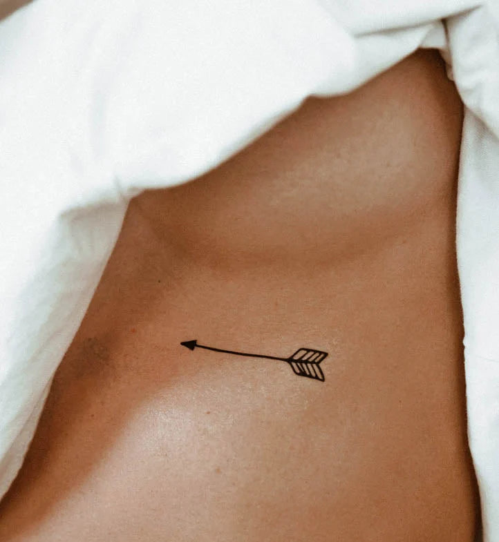 Temporary Tattoo Minimal Black Arrow Water Transfer Multi-Day Wear