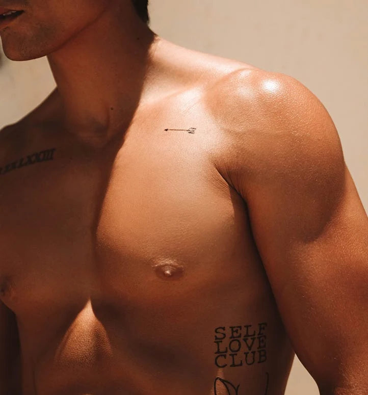 Temporary Tattoo Minimal Black Arrow Water Transfer Multi-Day Wear