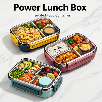Thermal Food Container Insulated Multi-Compartment Stainless Steel Leak-Proof