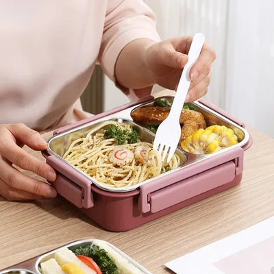 Thermal Food Container Insulated Multi-Compartment Stainless Steel Leak-Proof