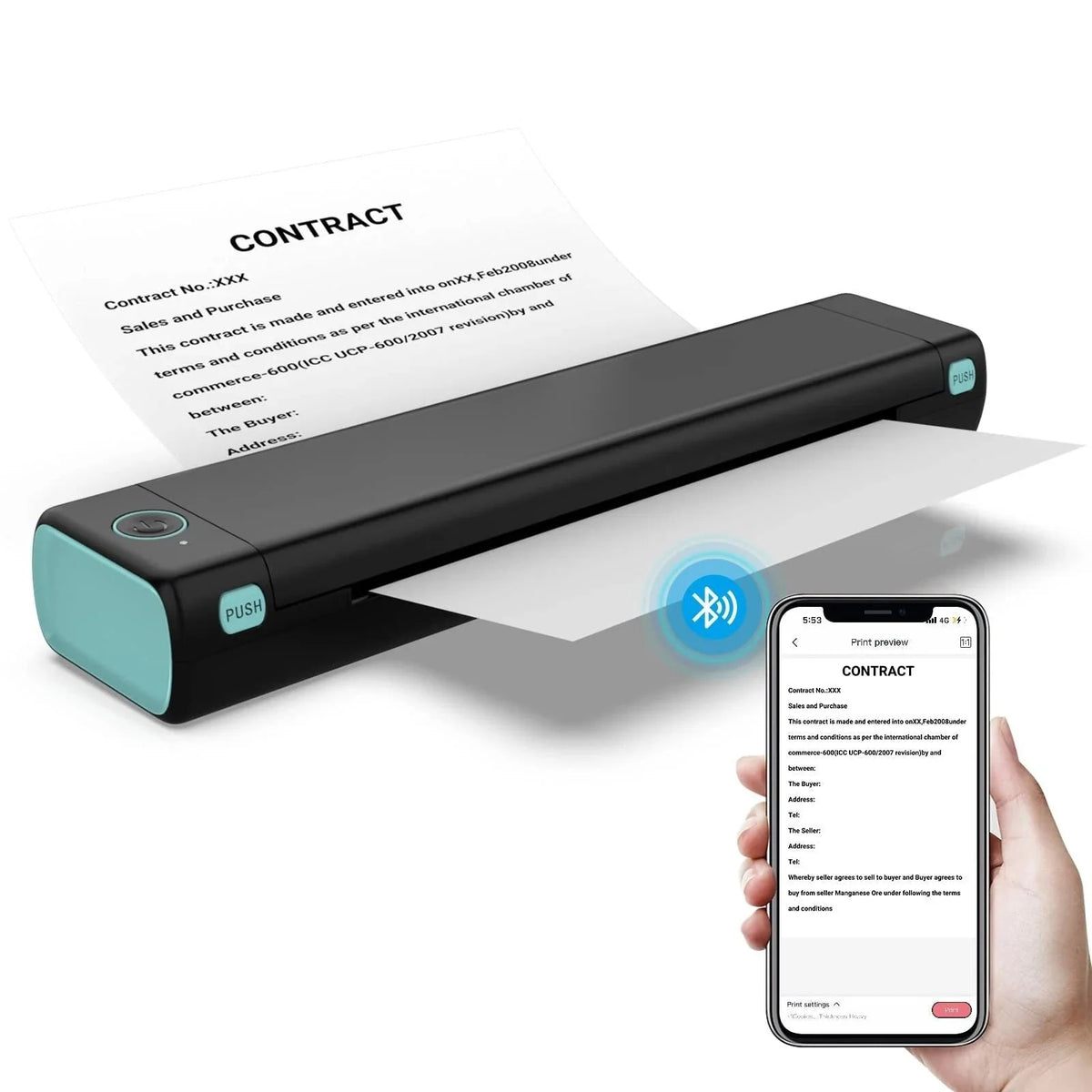 Thermal Printer Wireless Ink-Free Letter Size