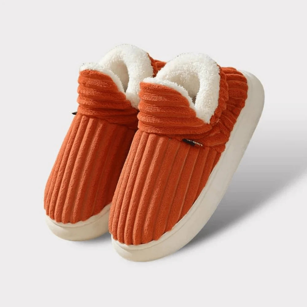 Thermal Slippers Vegan Fleece Lining Non-Slip Rubber Sole Machine-Washable