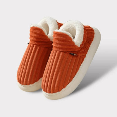 Thermal Slippers Vegan Fleece Lining Non-Slip Rubber Sole Machine-Washable