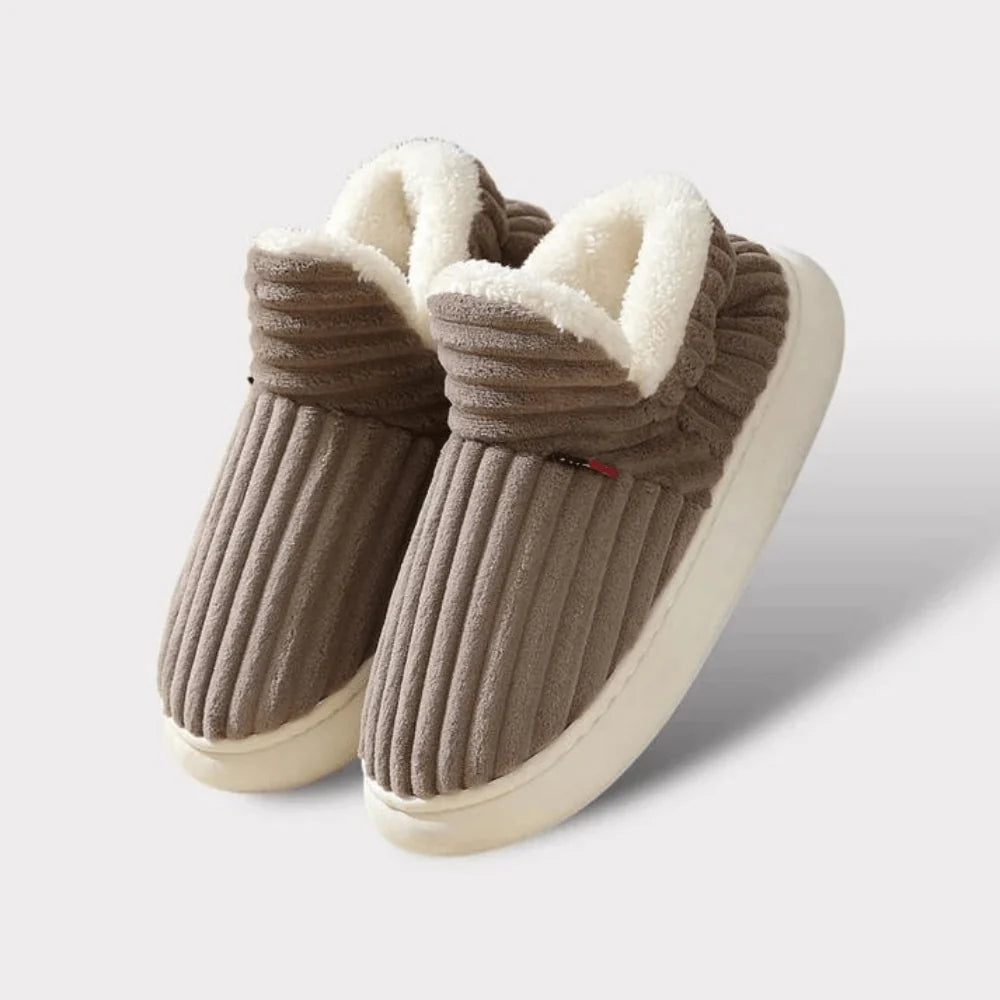 Thermal Slippers Vegan Fleece Lining Non-Slip Rubber Sole Machine-Washable