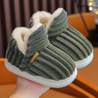 Thermal Slippers Vegan Fleece Lining Non-Slip Rubber Sole Machine-Washable