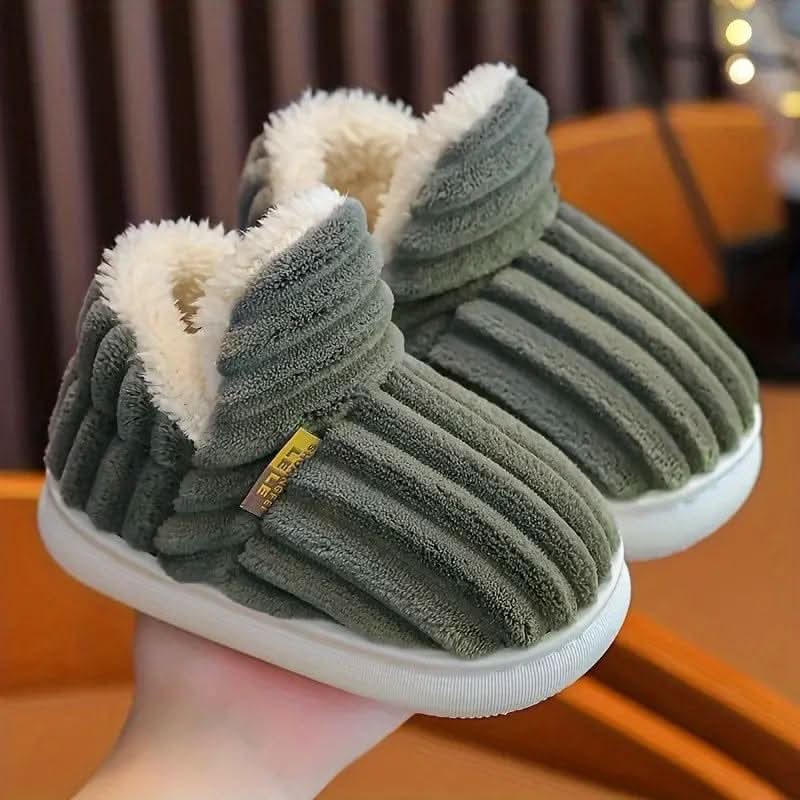 Thermal Slippers Vegan Fleece Lining Non-Slip Rubber Sole Machine-Washable