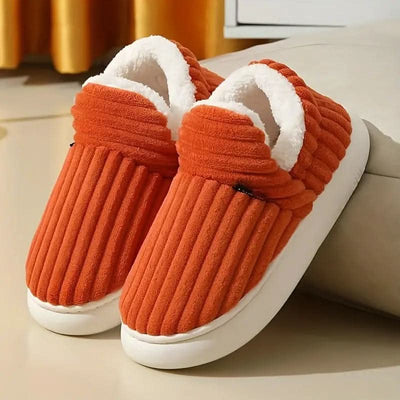 Thermal Slippers Vegan Fleece Lining Non-Slip Rubber Sole Machine-Washable