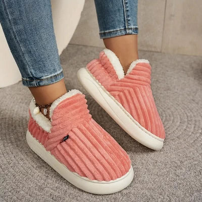 Thermal Slippers Vegan Fleece Lining Non-Slip Rubber Sole Machine-Washable