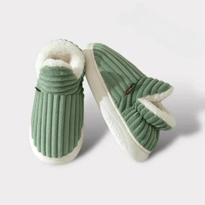 Thermal Slippers Vegan Fleece Lining Non-Slip Rubber Sole Machine-Washable