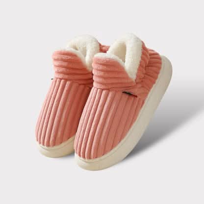 Thermal Slippers Vegan Fleece Lining Non-Slip Rubber Sole Machine-Washable