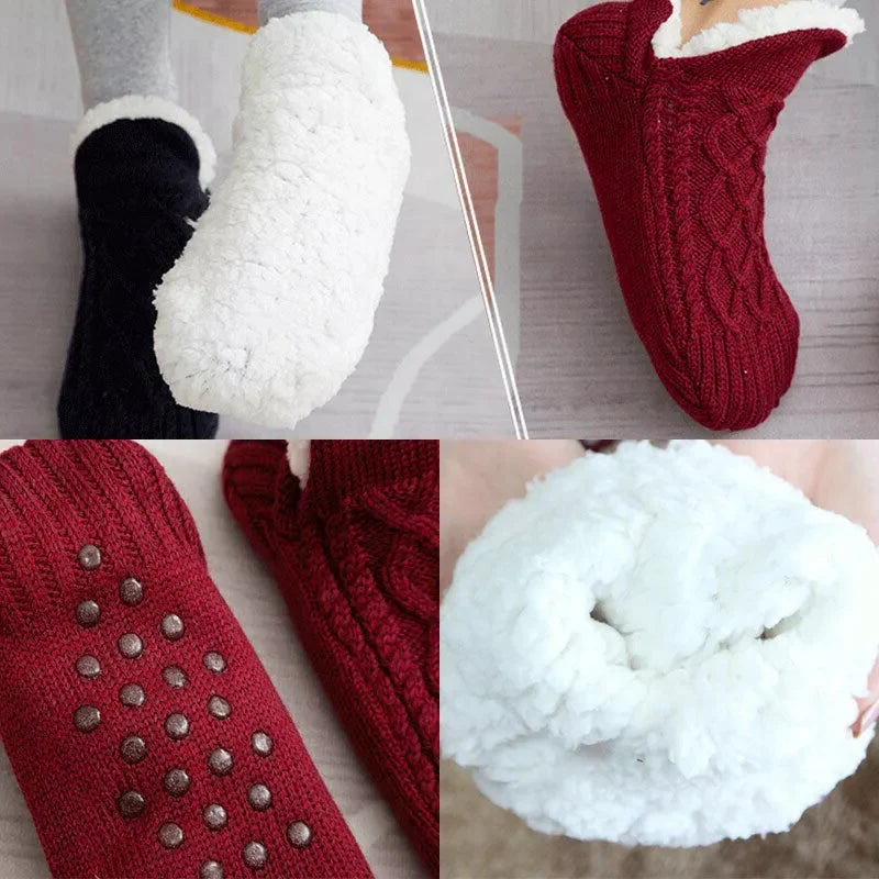 Thermal Socks Layered Knit Non-Slip Stretch Cuff