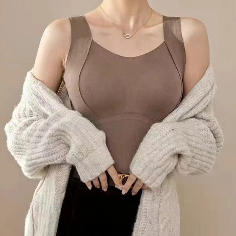 Thermal Tank Top Built-In Bra Seamless Shaping