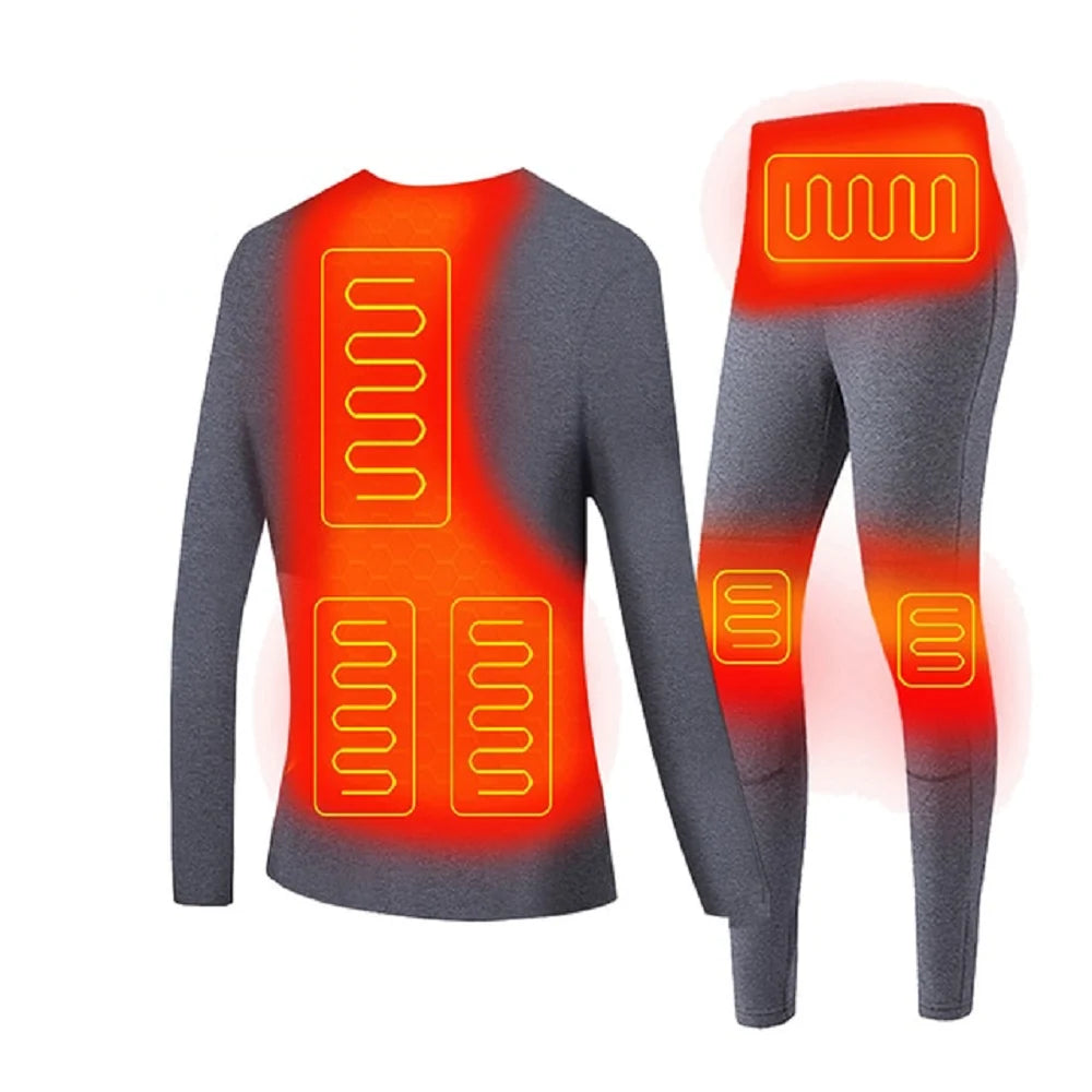 Thermal Underwear Set Heated Three Heat Settings Four-Way Stretch
