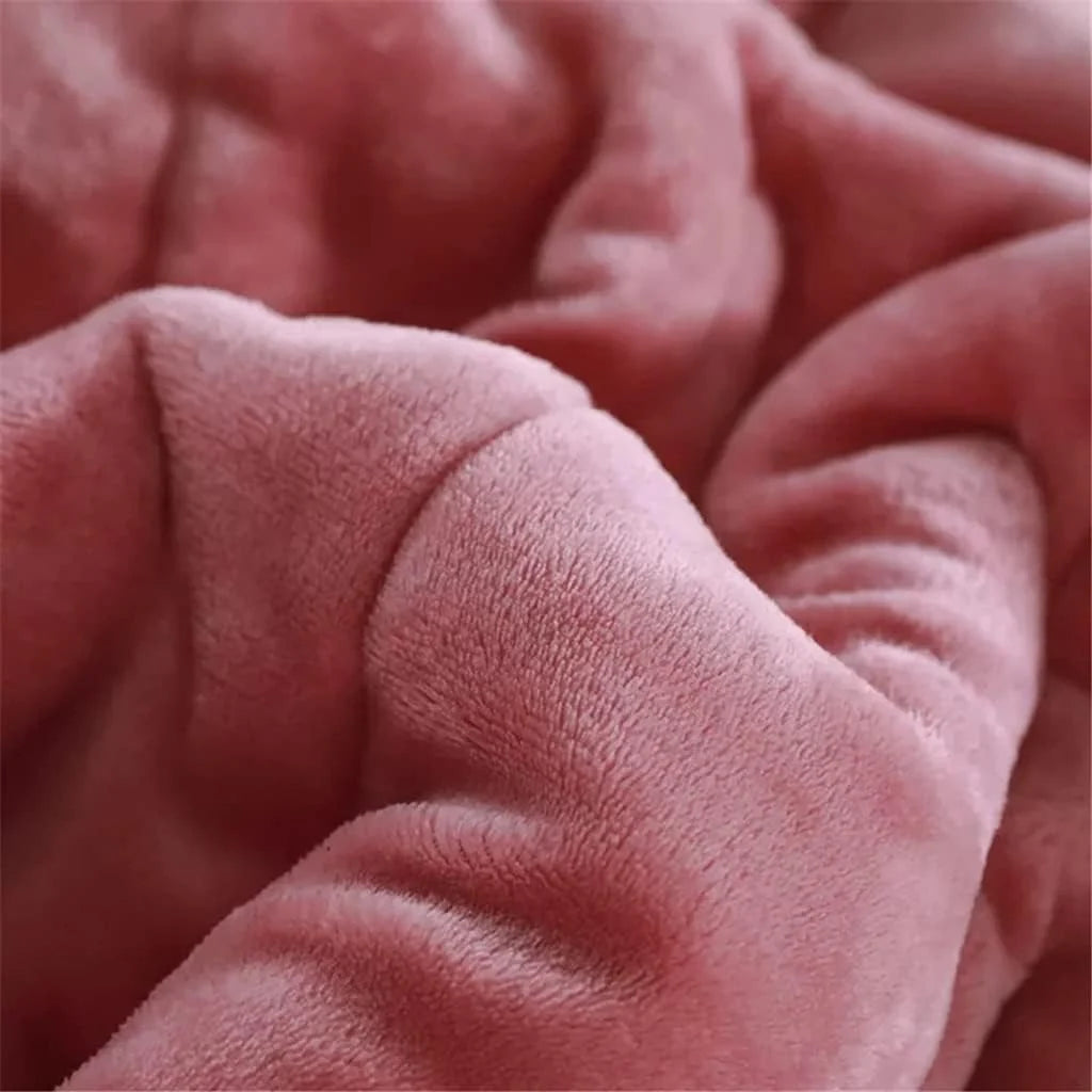 Throw Blanket Double-Layer Plush Fleece Extra-Warm