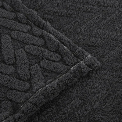 Throw Blanket Reversible Jacquard & Cotton Fleece