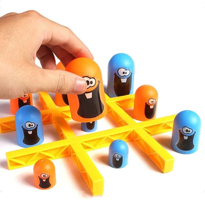 Tic-Tac-Toe Game Colorful Plastic Pieces 2-Player Set