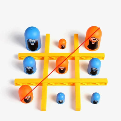 Tic-Tac-Toe Game Colorful Plastic Pieces 2-Player Set