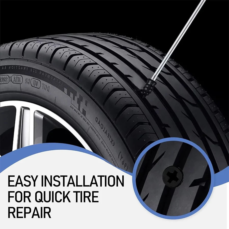 Tire Repair Kit Self-Sealing Rubber Plugs No Tire Removal