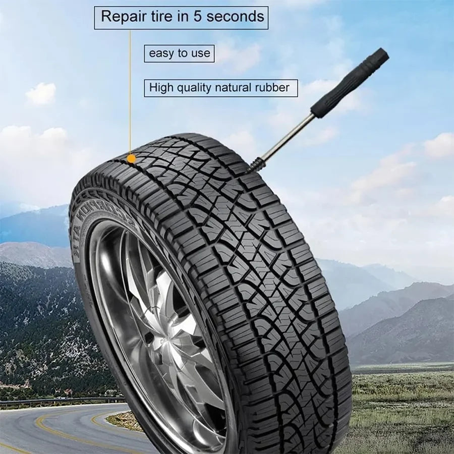 Tire Repair Kit Self-Sealing Rubber Plugs No Tire Removal