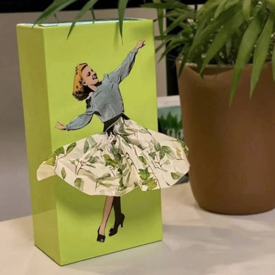 Tissue Box Cover Flying Skirt Design Easy-Clean Fits Standard Rectangular Boxes