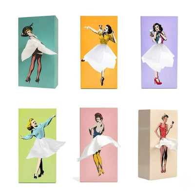 Tissue Box Cover Flying Skirt Design Easy-Clean Fits Standard Rectangular Boxes