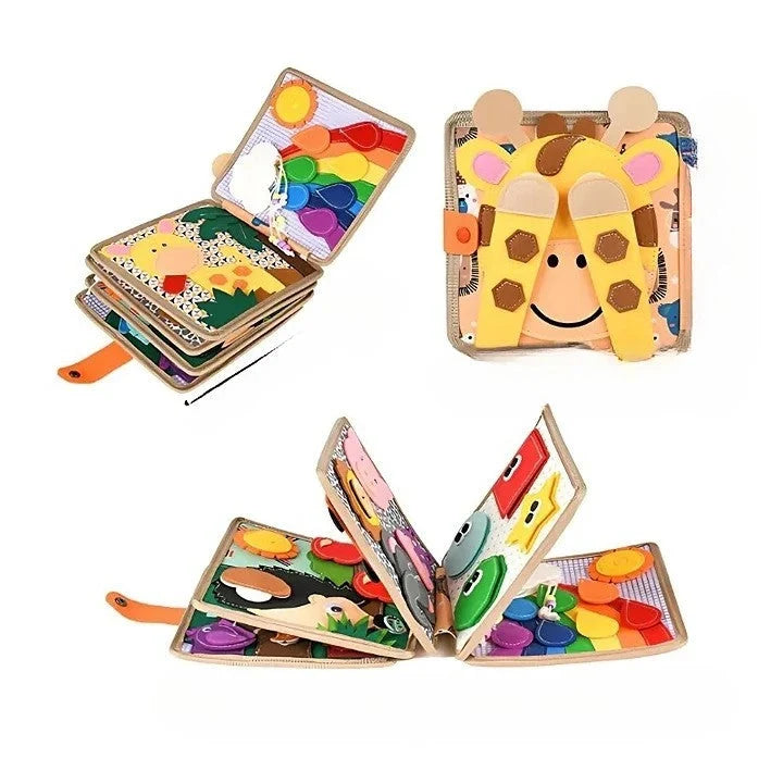 Toddler Activity Book 12 Textured Pages Built-In Handle
