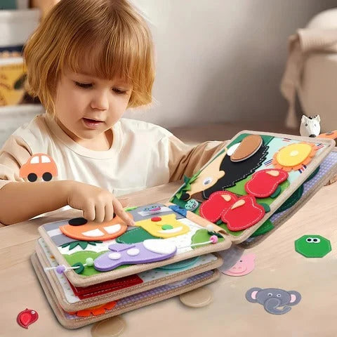 Toddler Activity Book 12 Textured Pages Built-In Handle