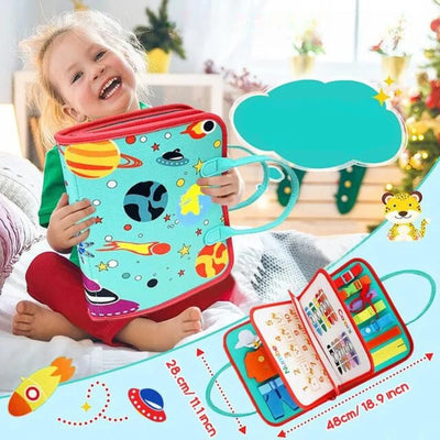 Toddler Activity Book Interactive Fabric Zippers Buttons & Laces