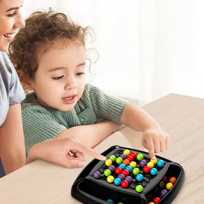 Toddler Bead Game Educational Color-Matching 80 Beads & Storage Bag