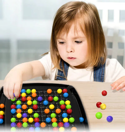 Toddler Bead Game Educational Color-Matching 80 Beads & Storage Bag