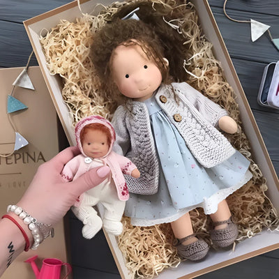 Toddler Doll Hypoallergenic Cotton Wool Stuffing Neutral Face Design