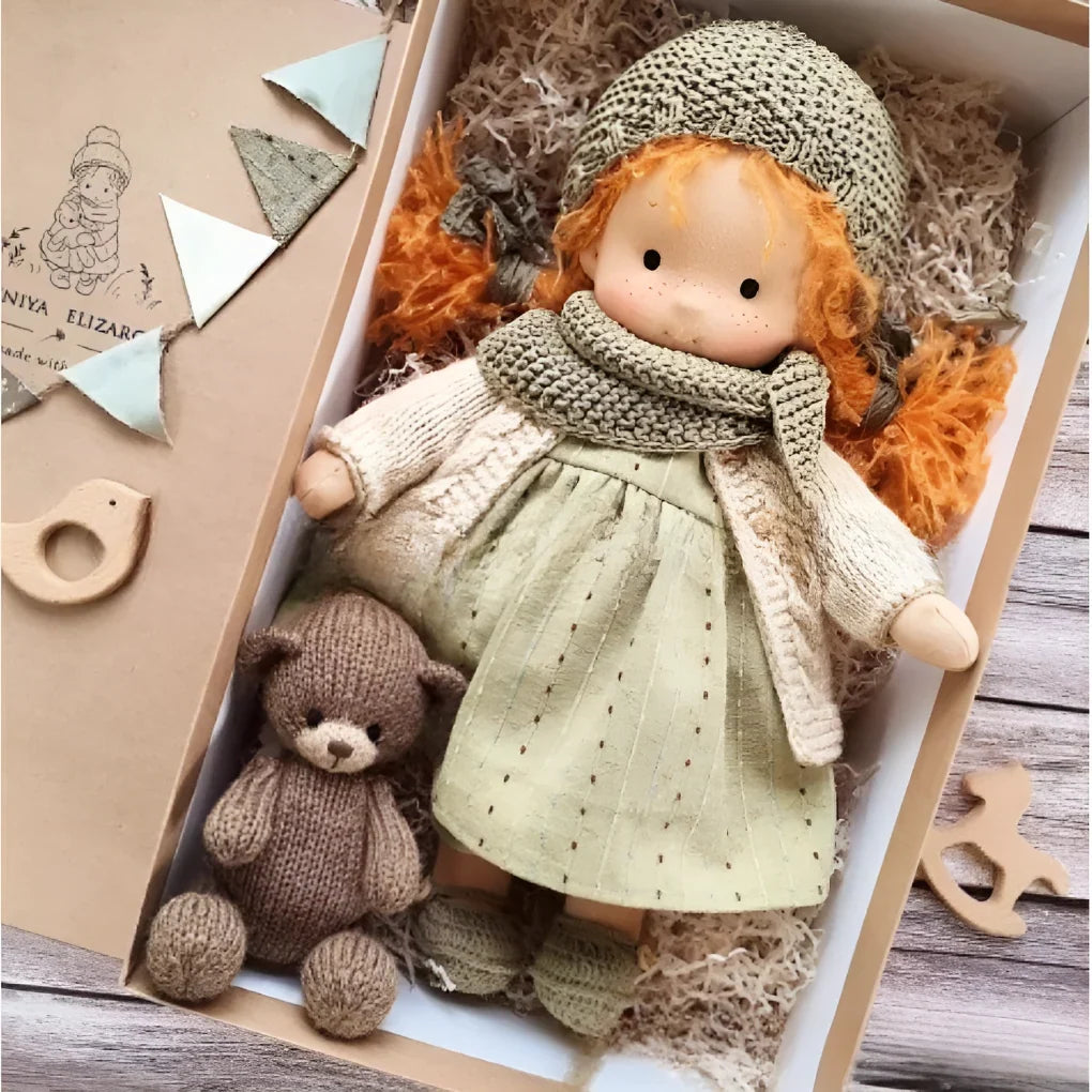 Toddler Doll Hypoallergenic Cotton Wool Stuffing Neutral Face Design
