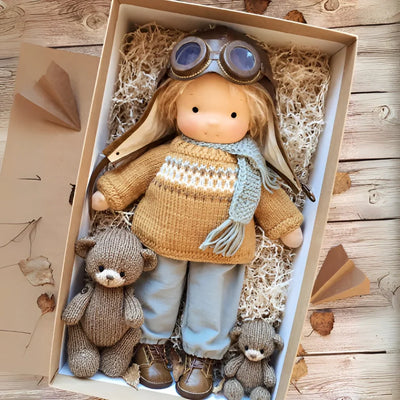Toddler Doll Hypoallergenic Cotton Wool Stuffing Neutral Face Design