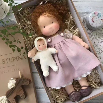 Toddler Doll Hypoallergenic Cotton Wool Stuffing Neutral Face Design