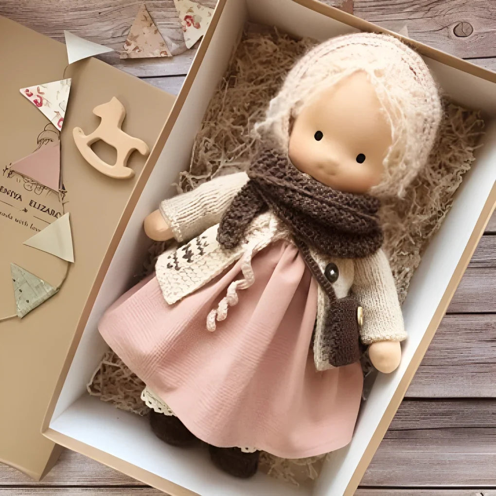 Toddler Doll Hypoallergenic Cotton Wool Stuffing Neutral Face Design