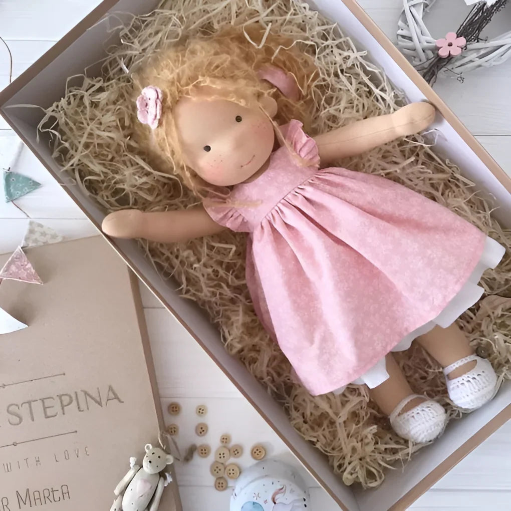 Toddler Doll Hypoallergenic Cotton Wool Stuffing Neutral Face Design