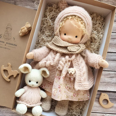 Toddler Doll Hypoallergenic Cotton Wool Stuffing Neutral Face Design